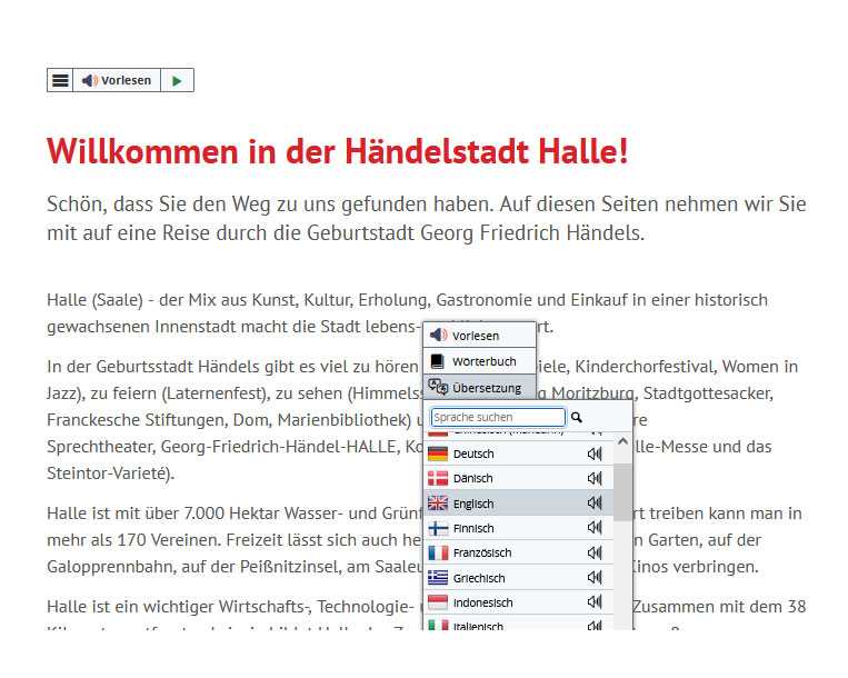 Screenshot language selection
