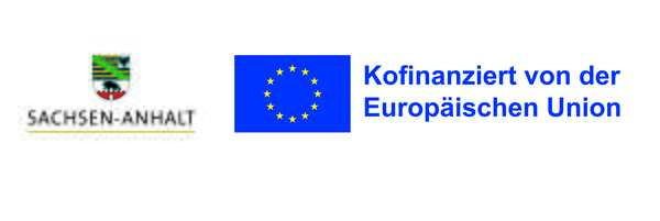 Logo Land Sachsen-Anhalt und EU-Flagge mit Schriftzug "Kofinanziert durch die Europäische Union"