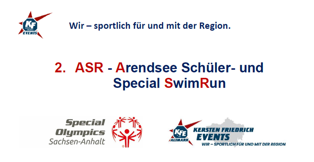 2. Special SwimRun Arendsee von Special olympics Sachsen-Anhalt e.V. und Kersten Friedrich Events