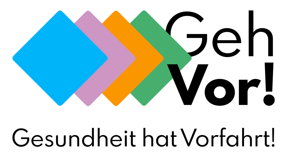 Logo des Projekts "GehVor! - Gesundheit hat Vorfahrt!" (rehapro)