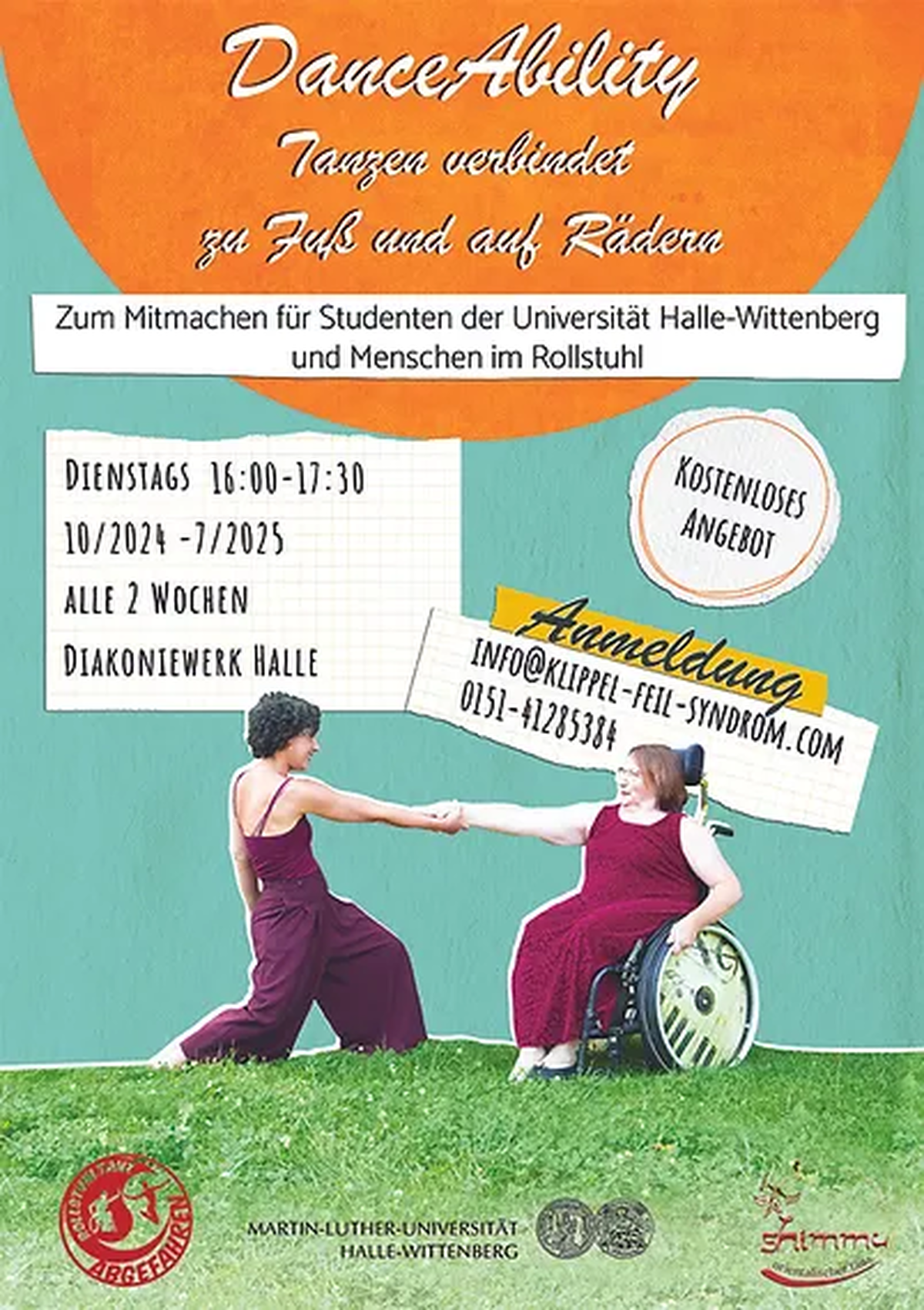 Einladung zum DanceAbility - eine Veranstaltung vom Verein KFS e.V. und der Universität Halle