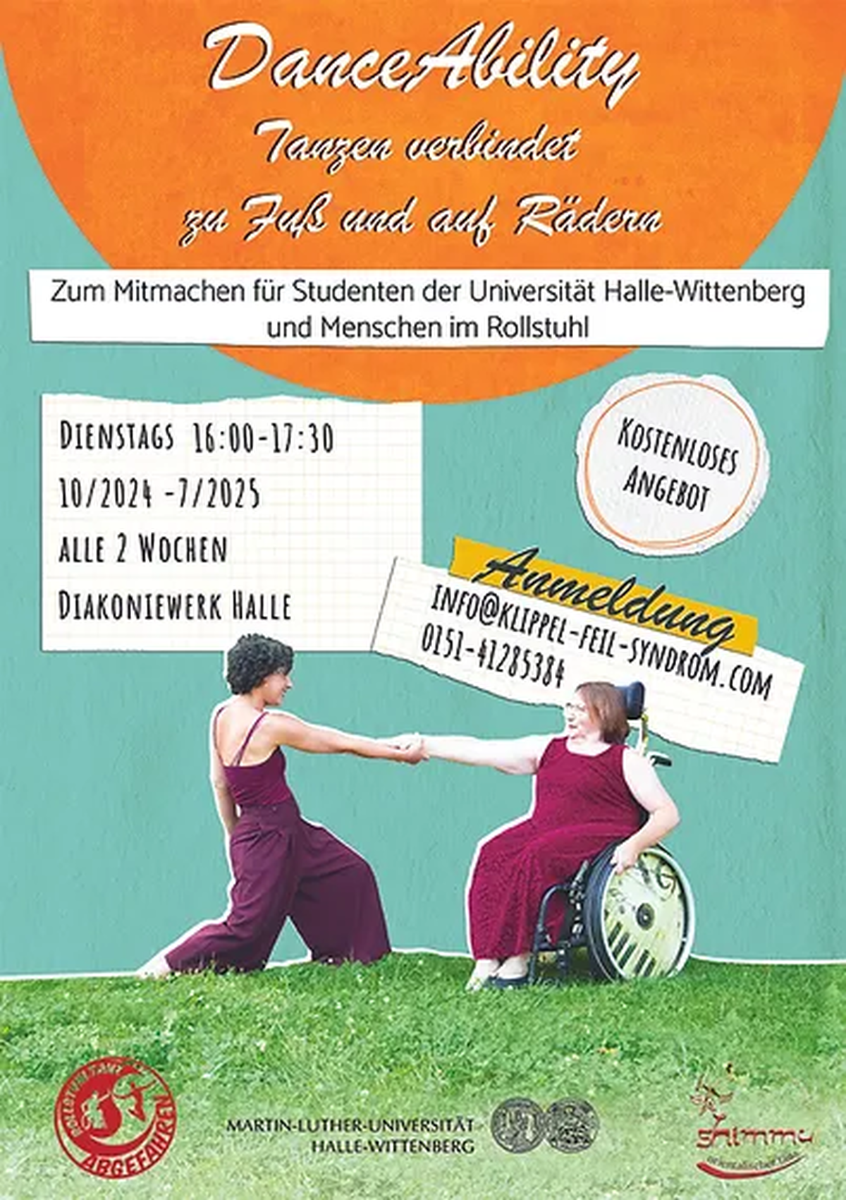 Einladung zum DanceAbility - eine Veranstaltung vom Verein KFS e.V. und der Universität Halle Einladung zum DanceAbility - eine Veranstaltung vom Verein KFS e.V. und der Universität Halle